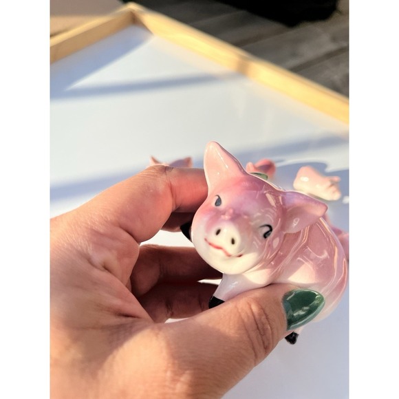 Farm Animals Mommy Pig Plus 9 Piglets Vintage Collectibles Ceramic Made In Japan - Picture 13 of 16